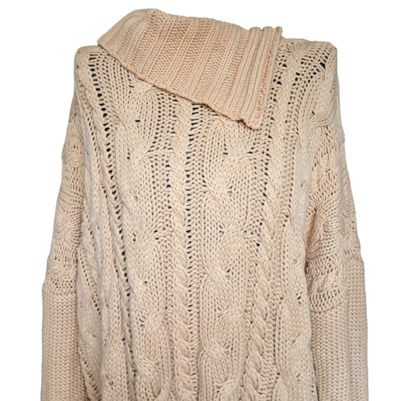 Maverick The Collection Tan Cable Knit Sweater - Picture 3 of 9